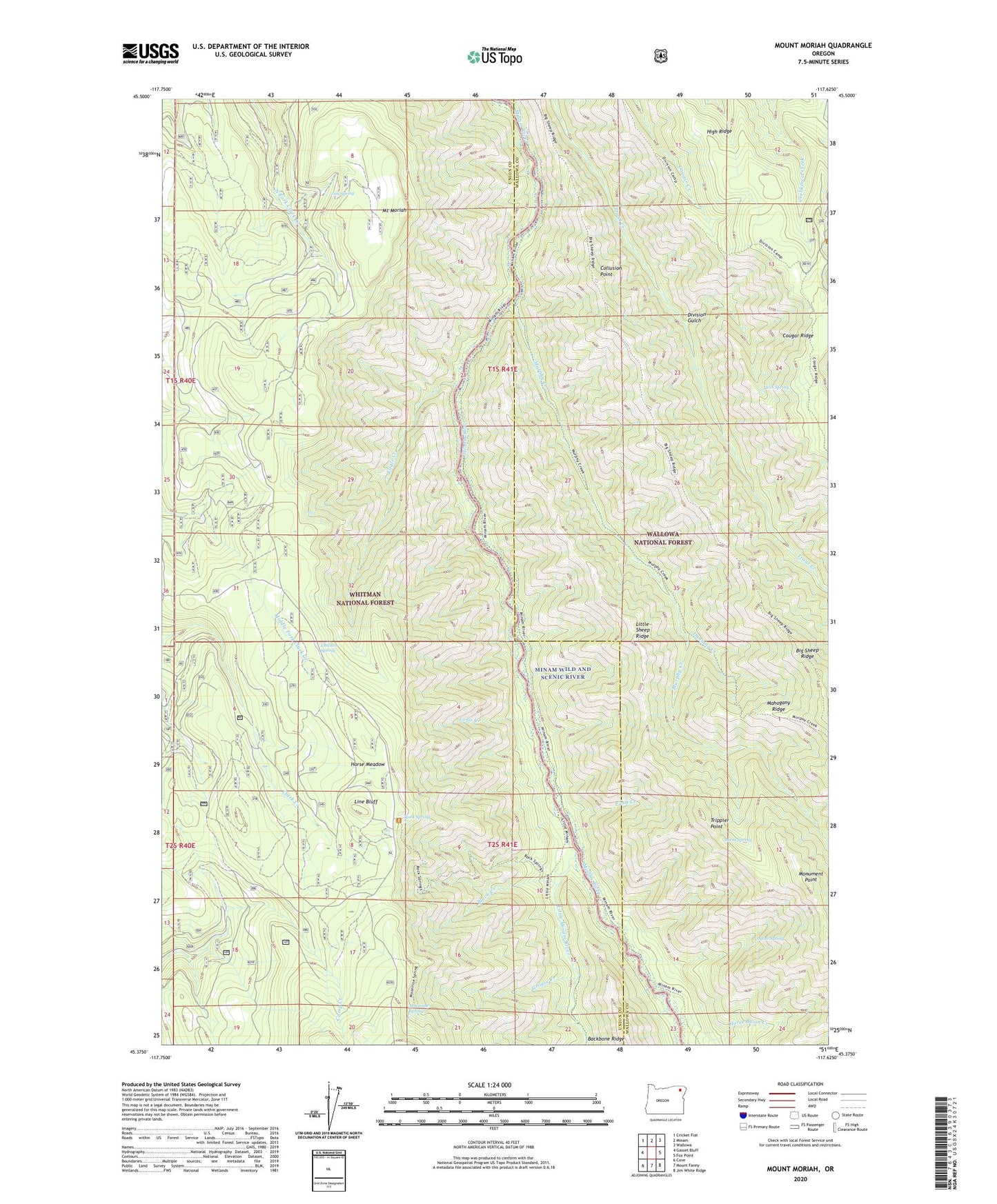 Mount Moriah Oregon US Topo Map Image