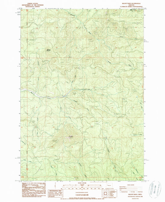 Classic USGS Mount Nebo Oregon 7.5'x7.5' Topo Map Image