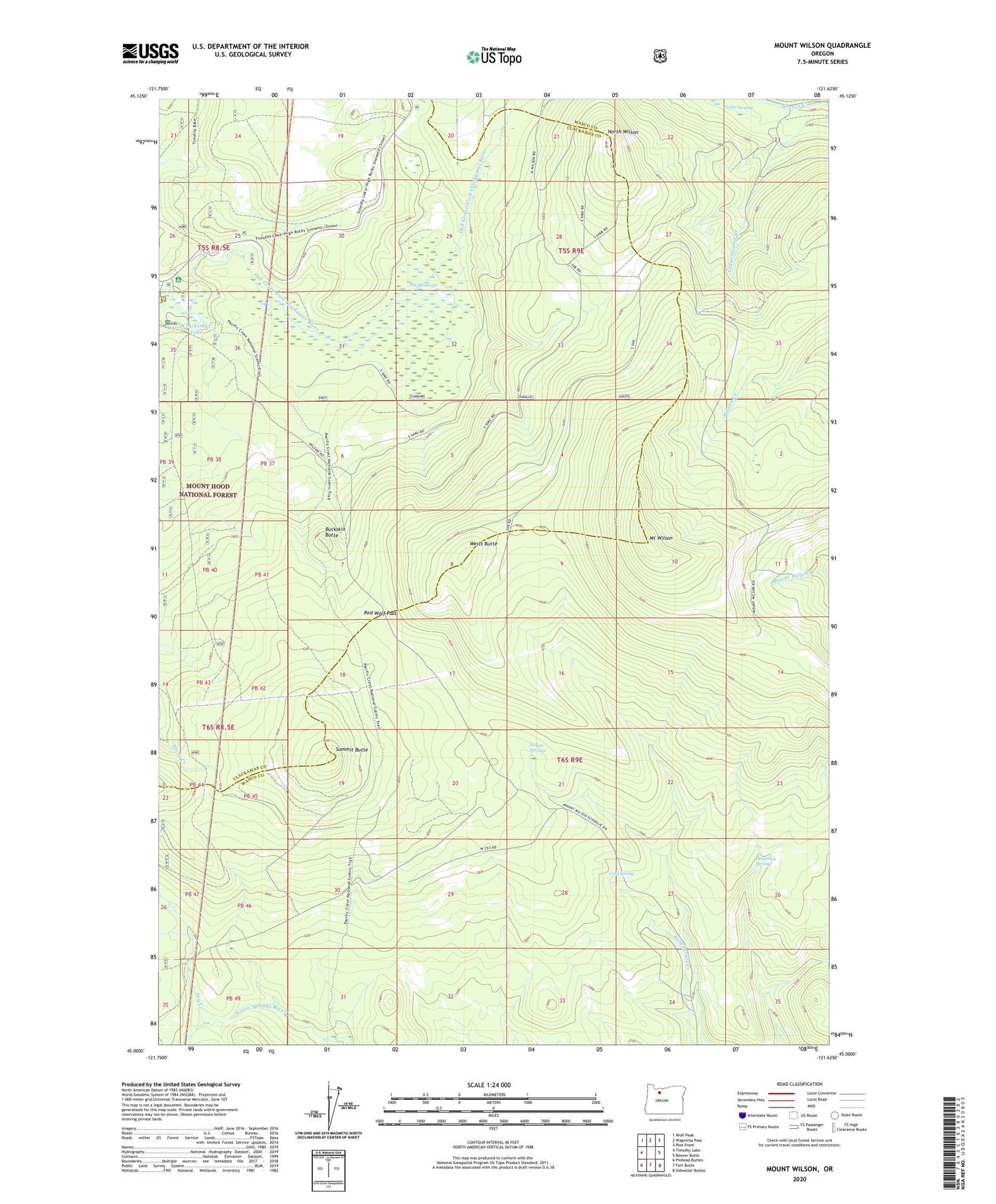 Mount Wilson Oregon US Topo Map Image