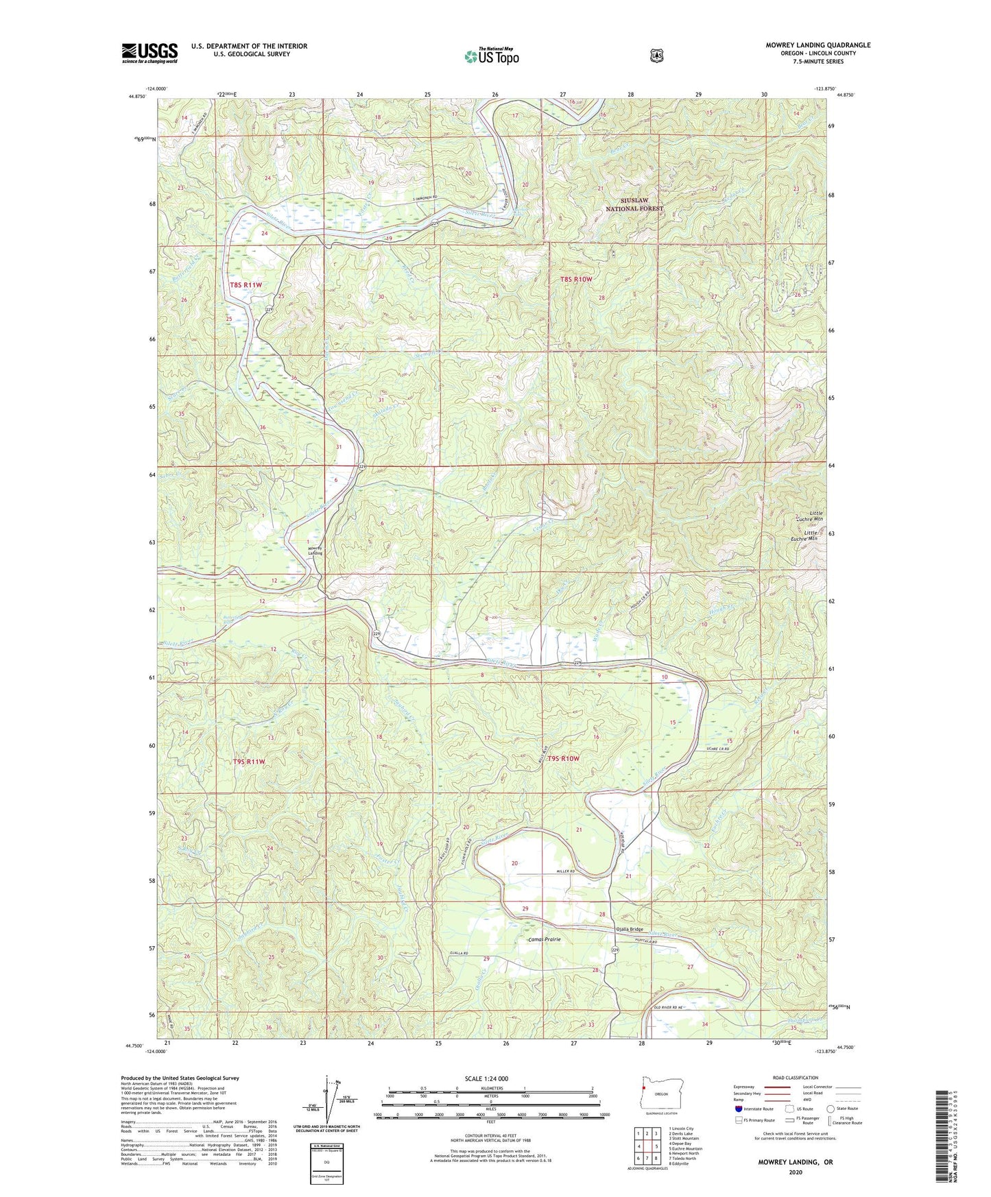 Mowrey Landing Oregon US Topo Map Image