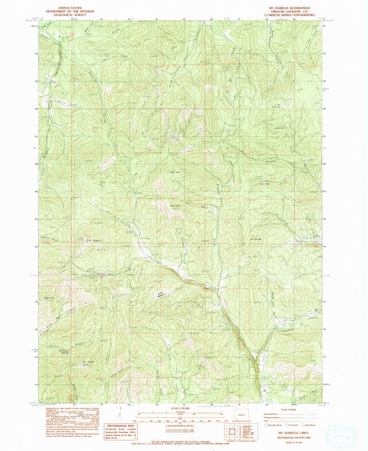 Classic USGS Mount Isabelle Oregon 7.5'x7.5' Topo Map Image