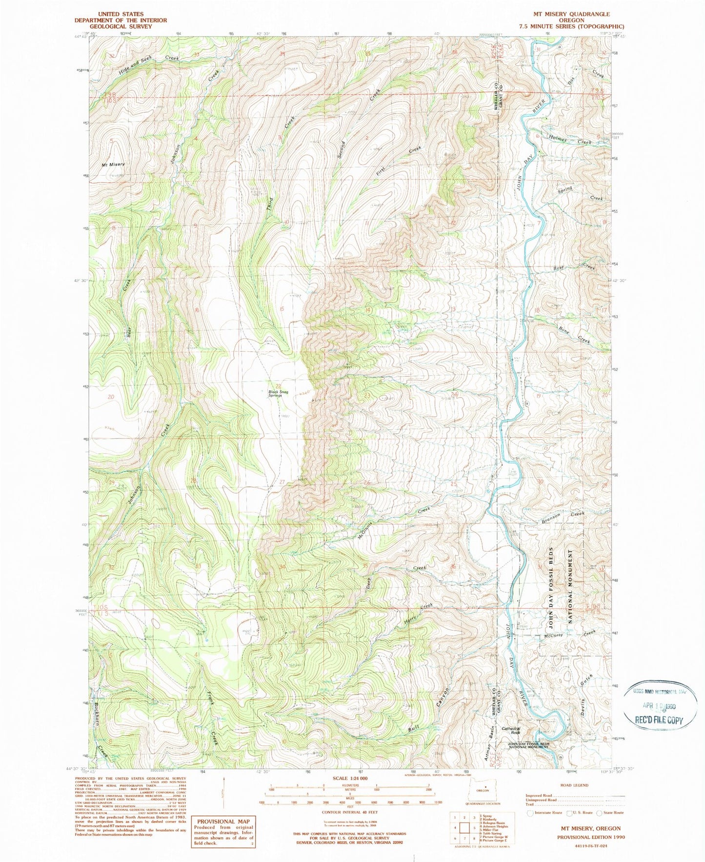 Classic USGS Mount Misery Oregon 7.5'x7.5' Topo Map Image