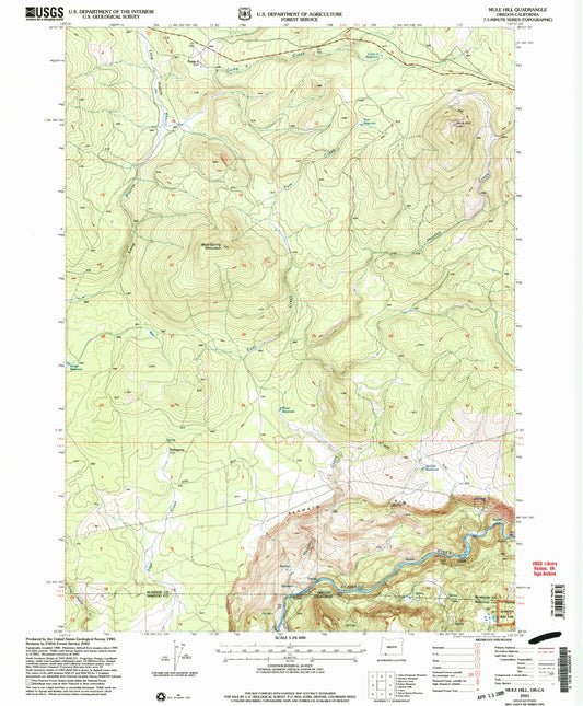Classic USGS Mule Hill Oregon 7.5'x7.5' Topo Map Image