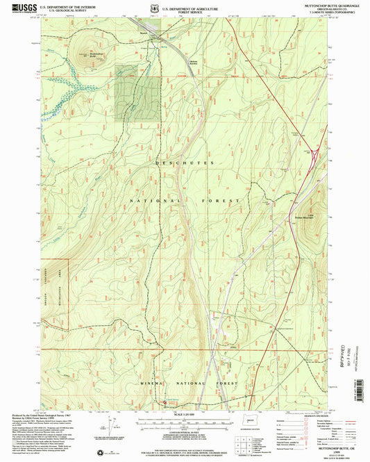 Classic USGS Muttonchop Butte Oregon 7.5'x7.5' Topo Map Image