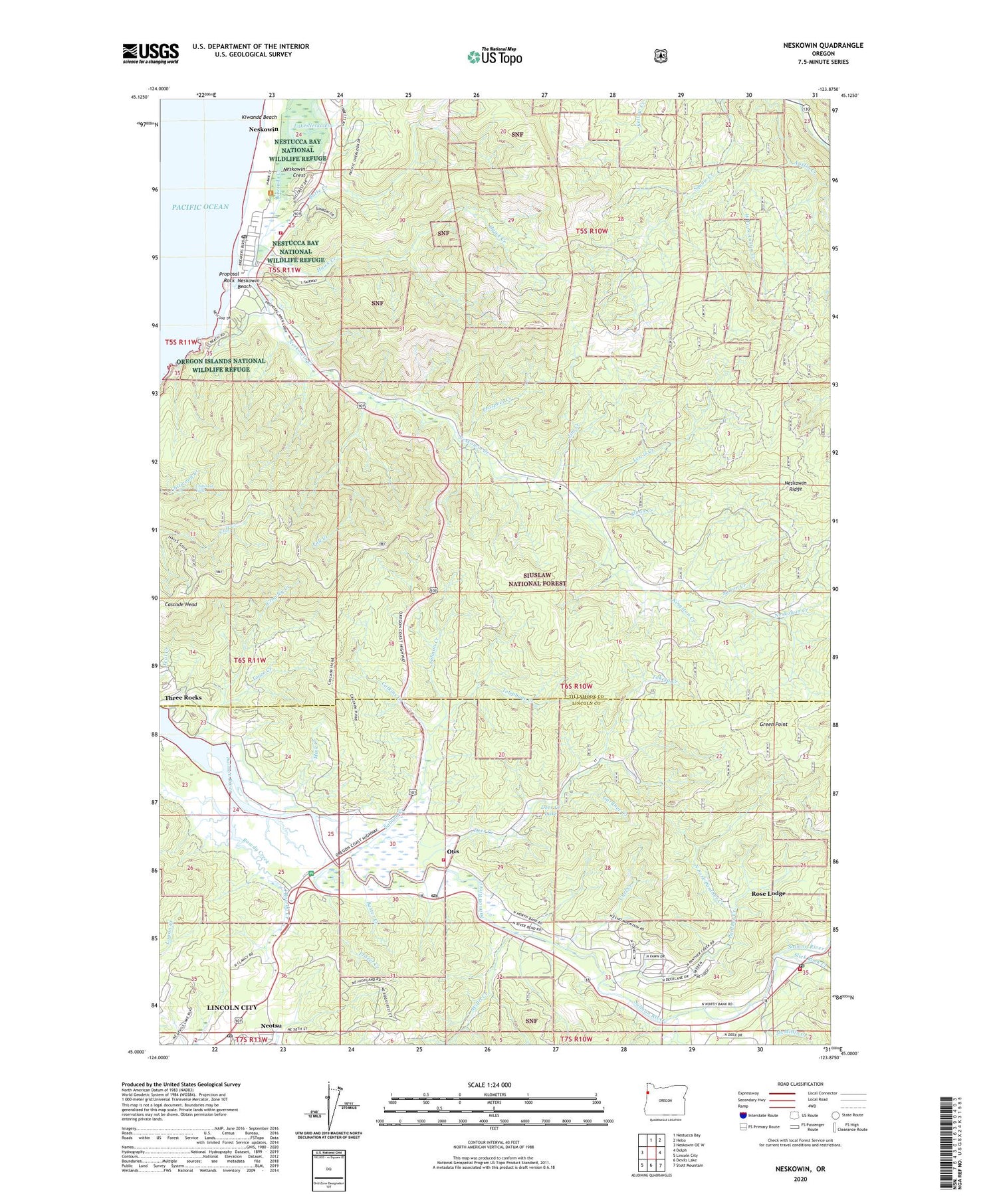 Neskowin Oregon US Topo Map Image