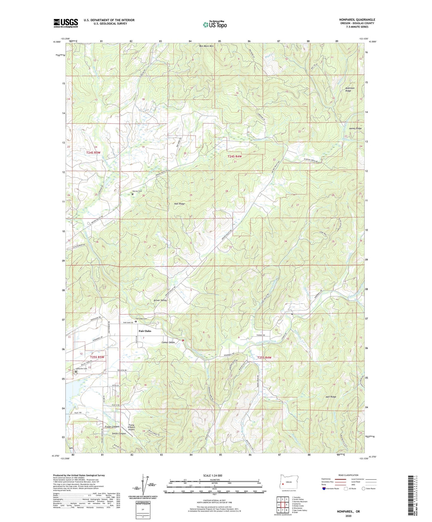Nonpareil Oregon US Topo Map Image