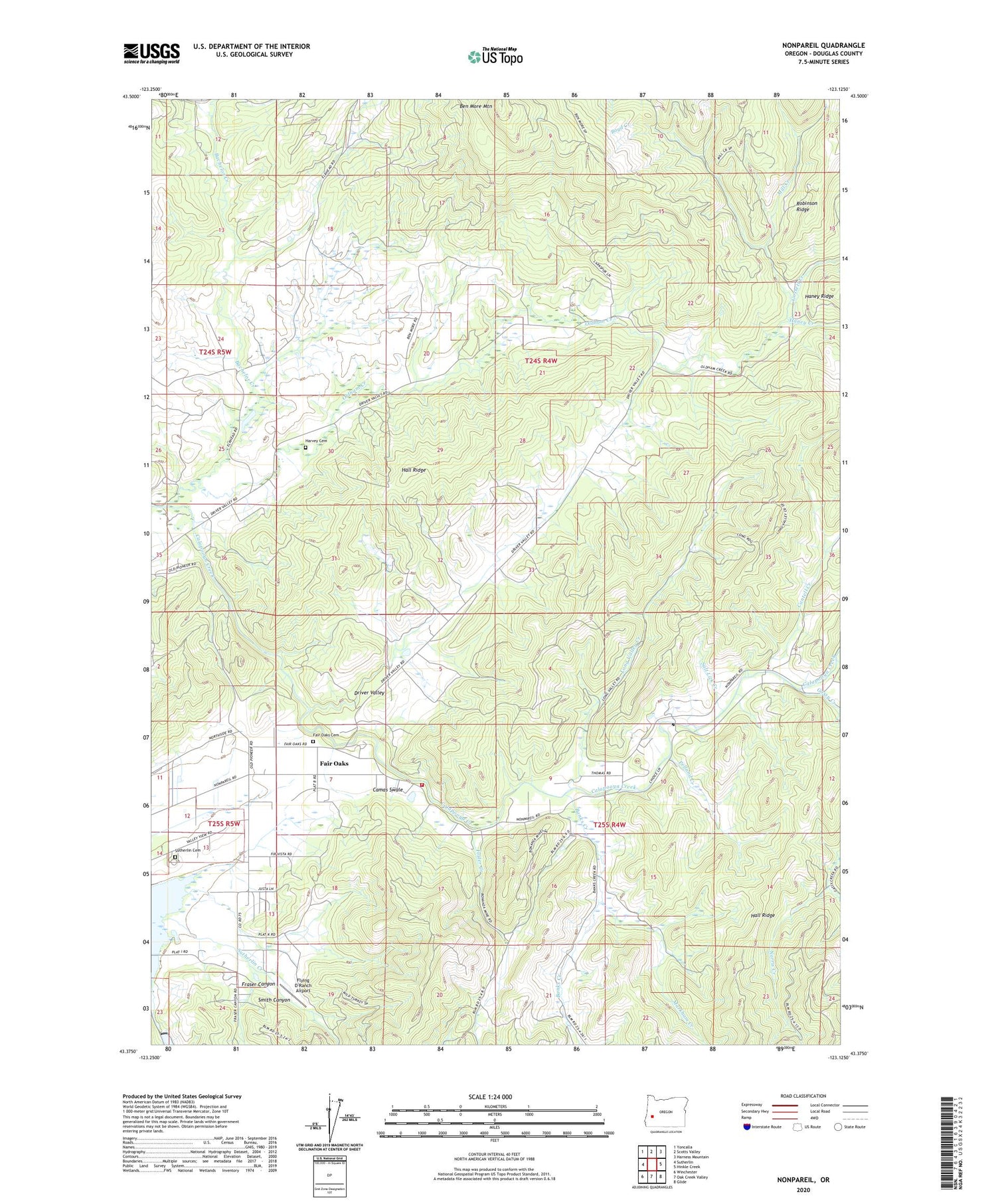 Nonpareil Oregon US Topo Map Image