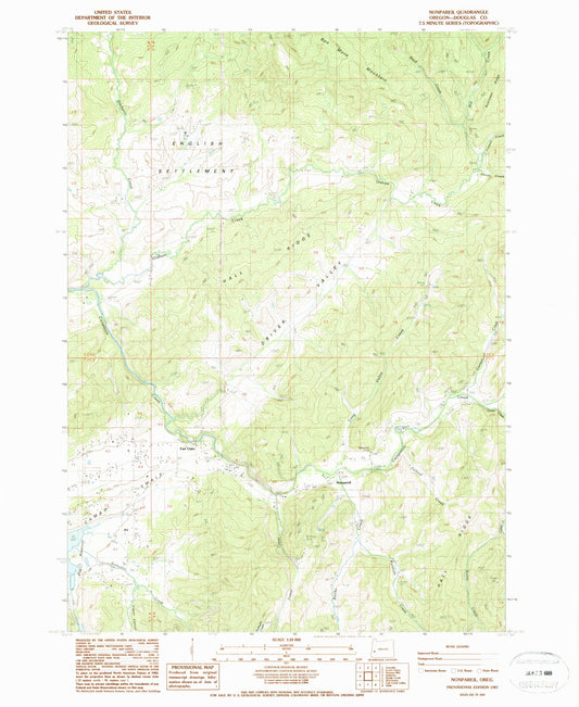 Classic USGS Nonpareil Oregon 7.5'x7.5' Topo Map Image