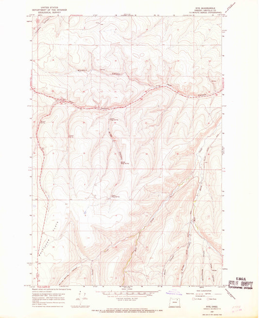 Classic USGS Nye Oregon 7.5'x7.5' Topo Map Image