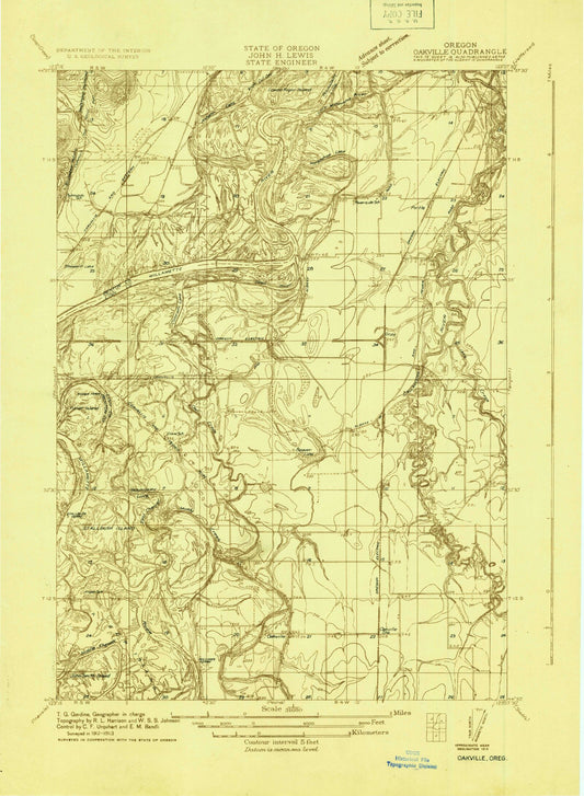 Classic USGS Riverside Oregon 7.5'x7.5' Topo Map Image
