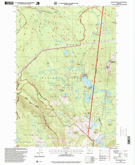 Classic USGS Olallie Butte Oregon 7.5'x7.5' Topo Map Image