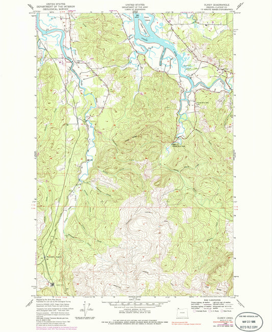Classic USGS Olney Oregon 7.5'x7.5' Topo Map Image