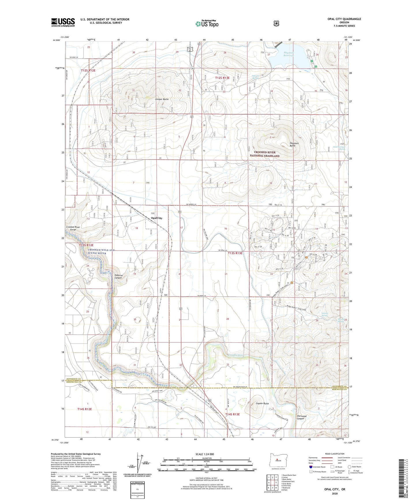 Opal City Oregon US Topo Map Image