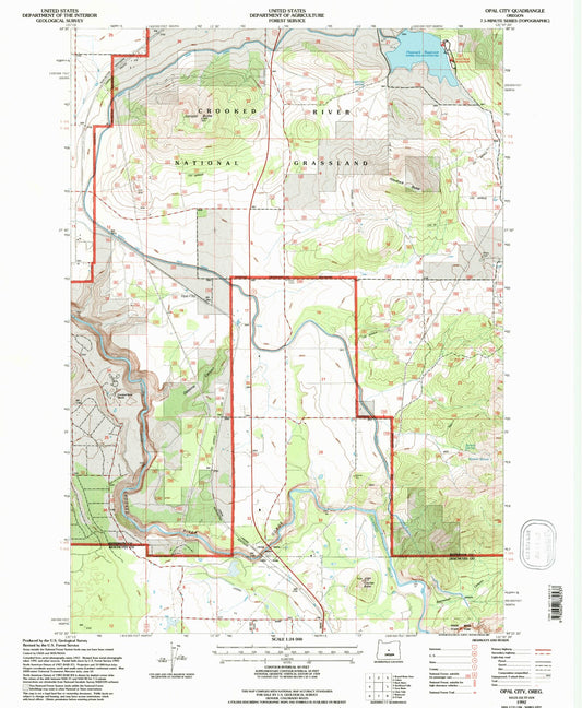 Classic USGS Opal City Oregon 7.5'x7.5' Topo Map Image