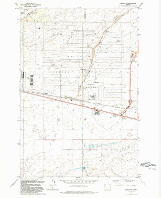 Classic USGS Ordnance Oregon 7.5'x7.5' Topo Map Image