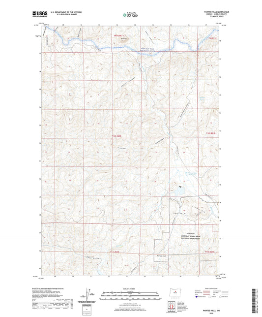Painted Hills Oregon US Topo Map Image