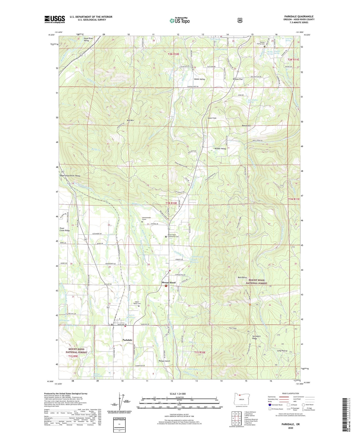 Parkdale Oregon US Topo Map Image