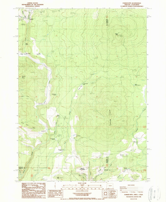 Classic USGS Parker Mountain Oregon 7.5'x7.5' Topo Map Image