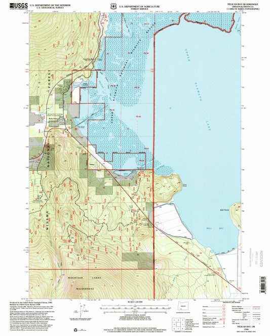 Classic USGS Pelican Bay Oregon 7.5'x7.5' Topo Map Image