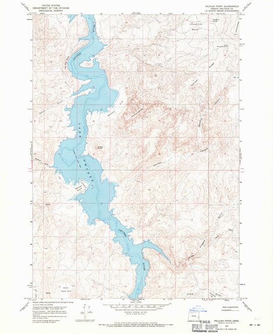 Classic USGS Pelican Point Oregon 7.5'x7.5' Topo Map Image