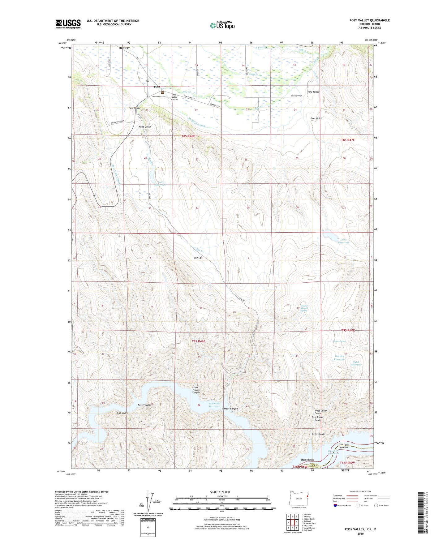 Posy Valley Oregon US Topo Map Image