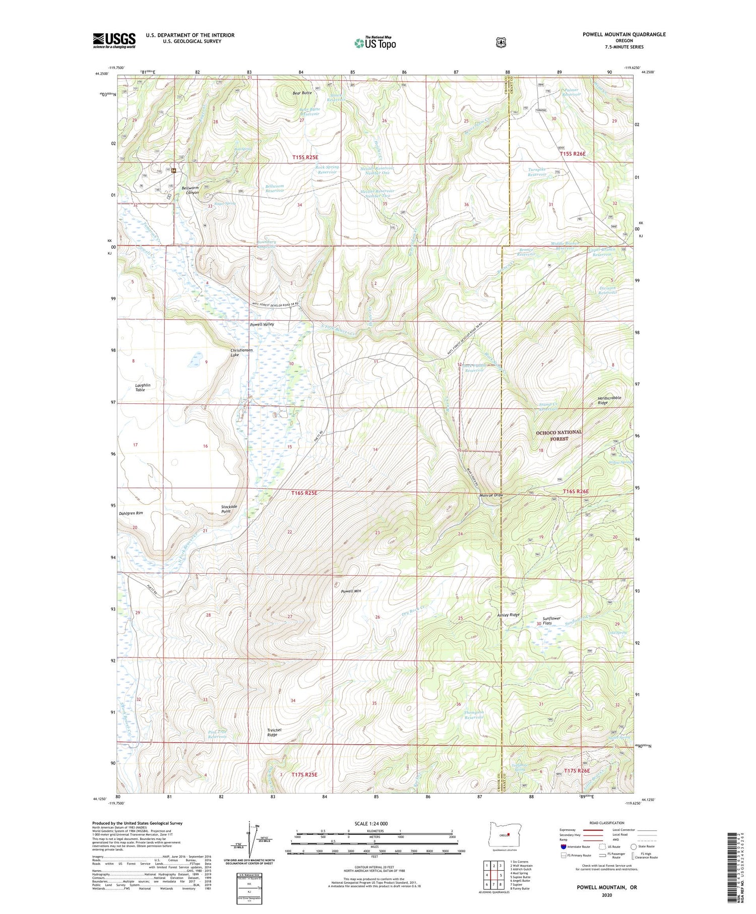 Powell Mountain Oregon US Topo Map Image