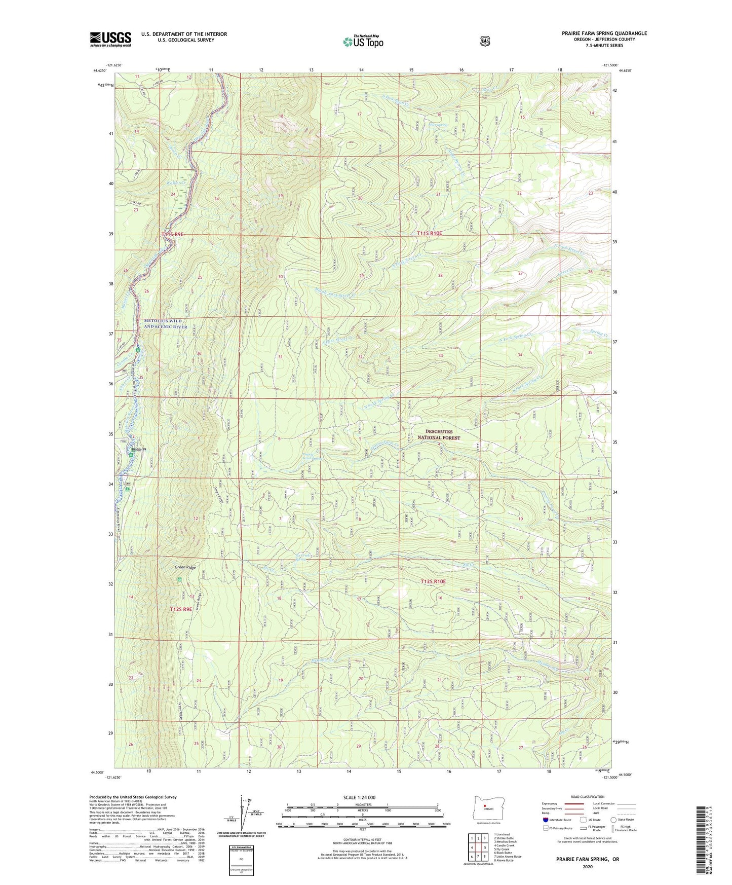 Prairie Farm Spring Oregon US Topo Map Image