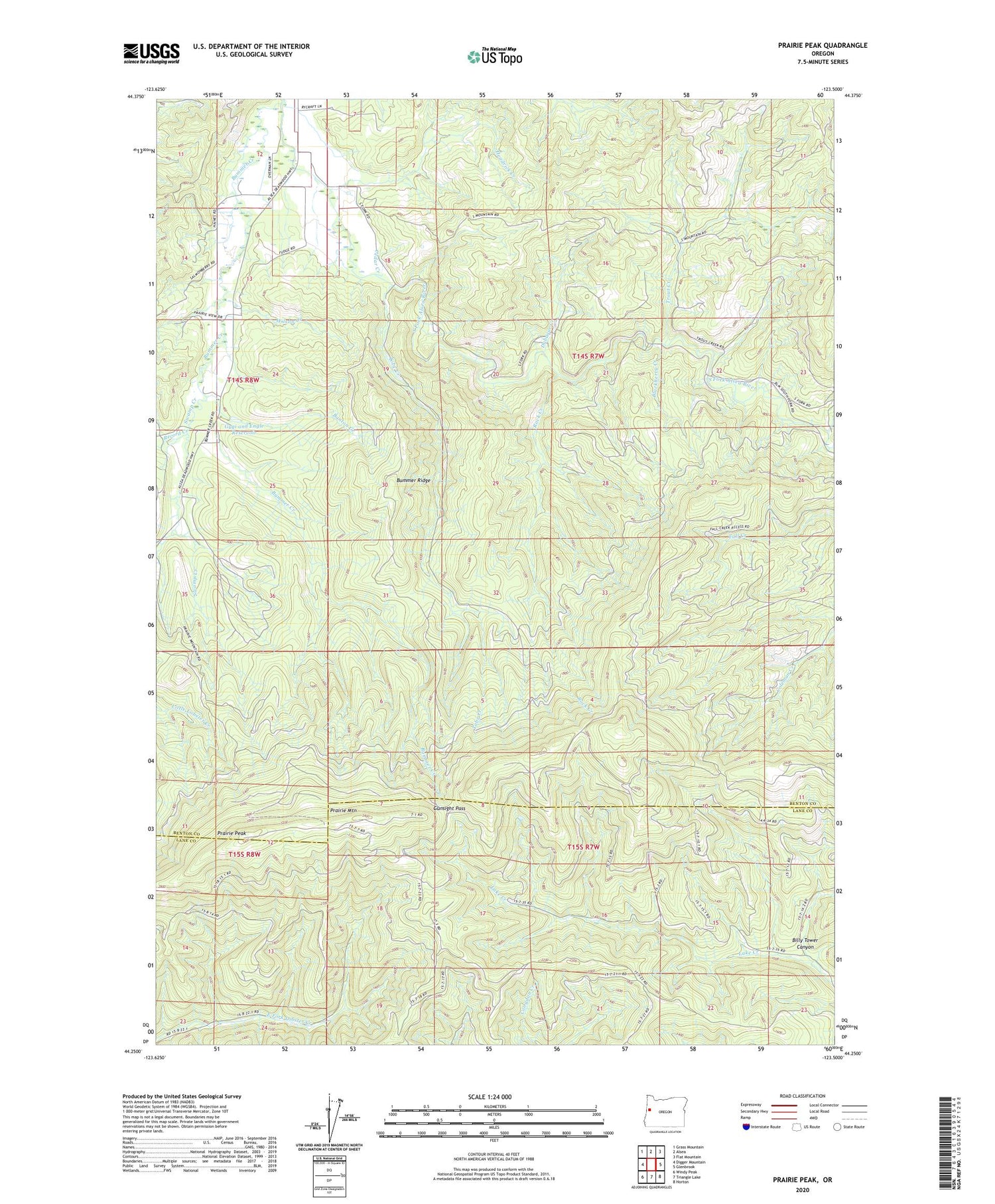 Prairie Peak Oregon US Topo Map Image
