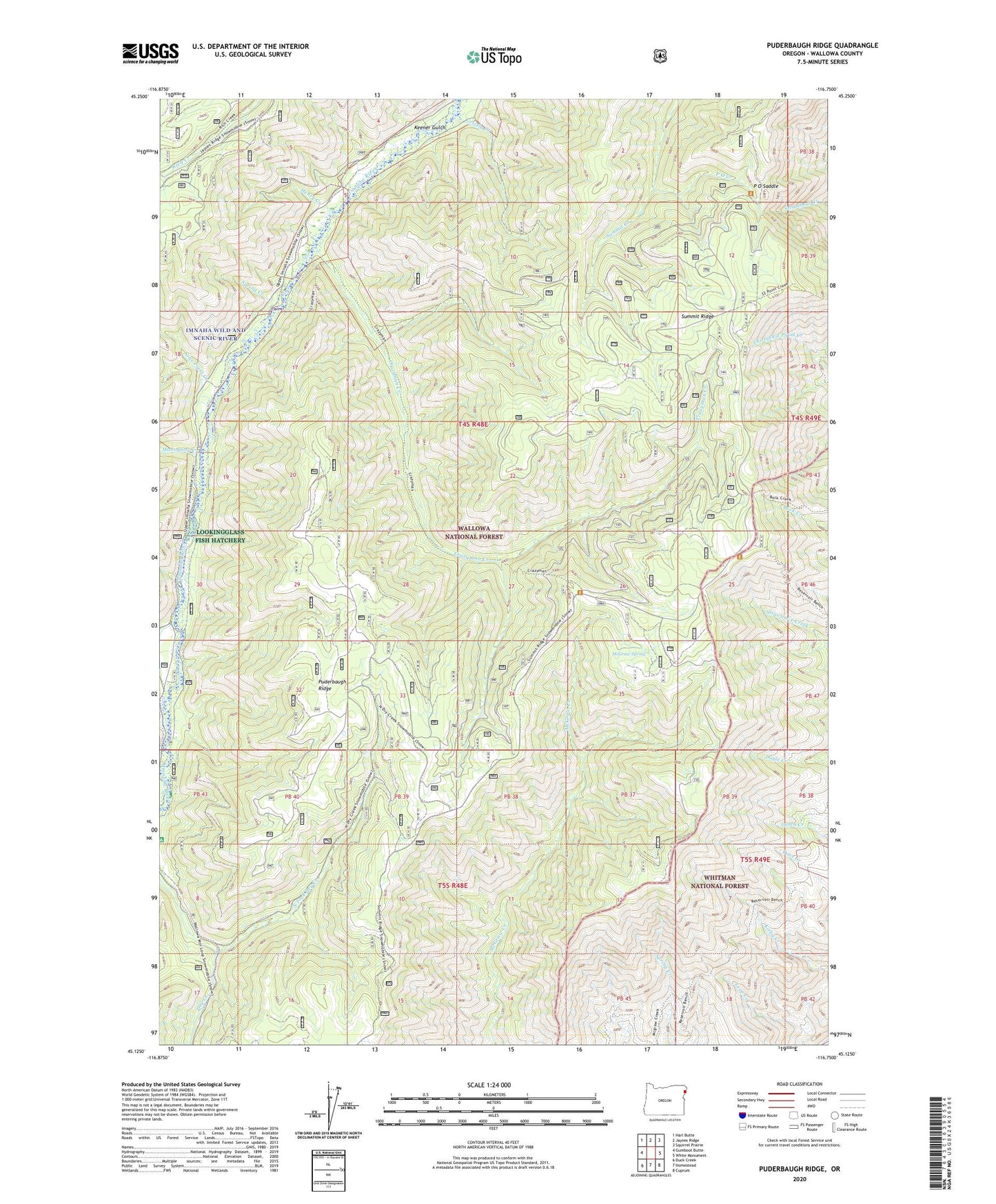 Puderbaugh Ridge Oregon US Topo Map Image