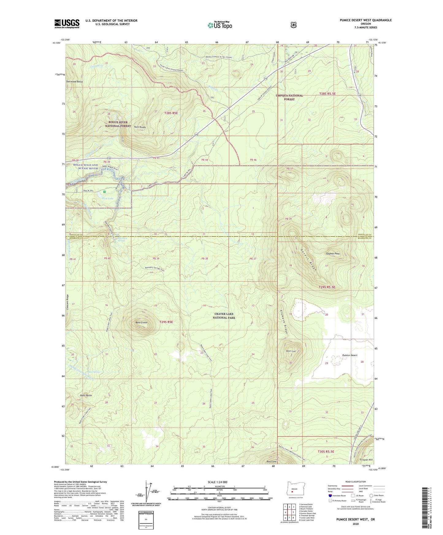 Pumice Desert West Oregon US Topo Map Image