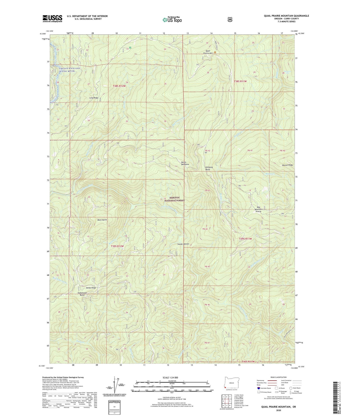 Quail Prairie Mountain Oregon US Topo Map Image