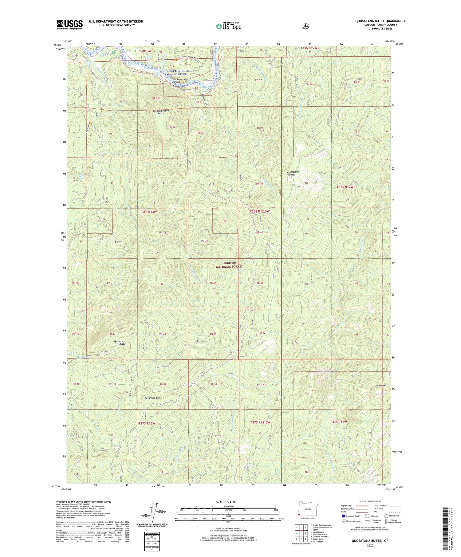 Quosatana Butte Oregon US Topo Map Image