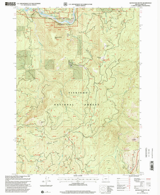 Classic USGS Quosatana Butte Oregon 7.5'x7.5' Topo Map Image