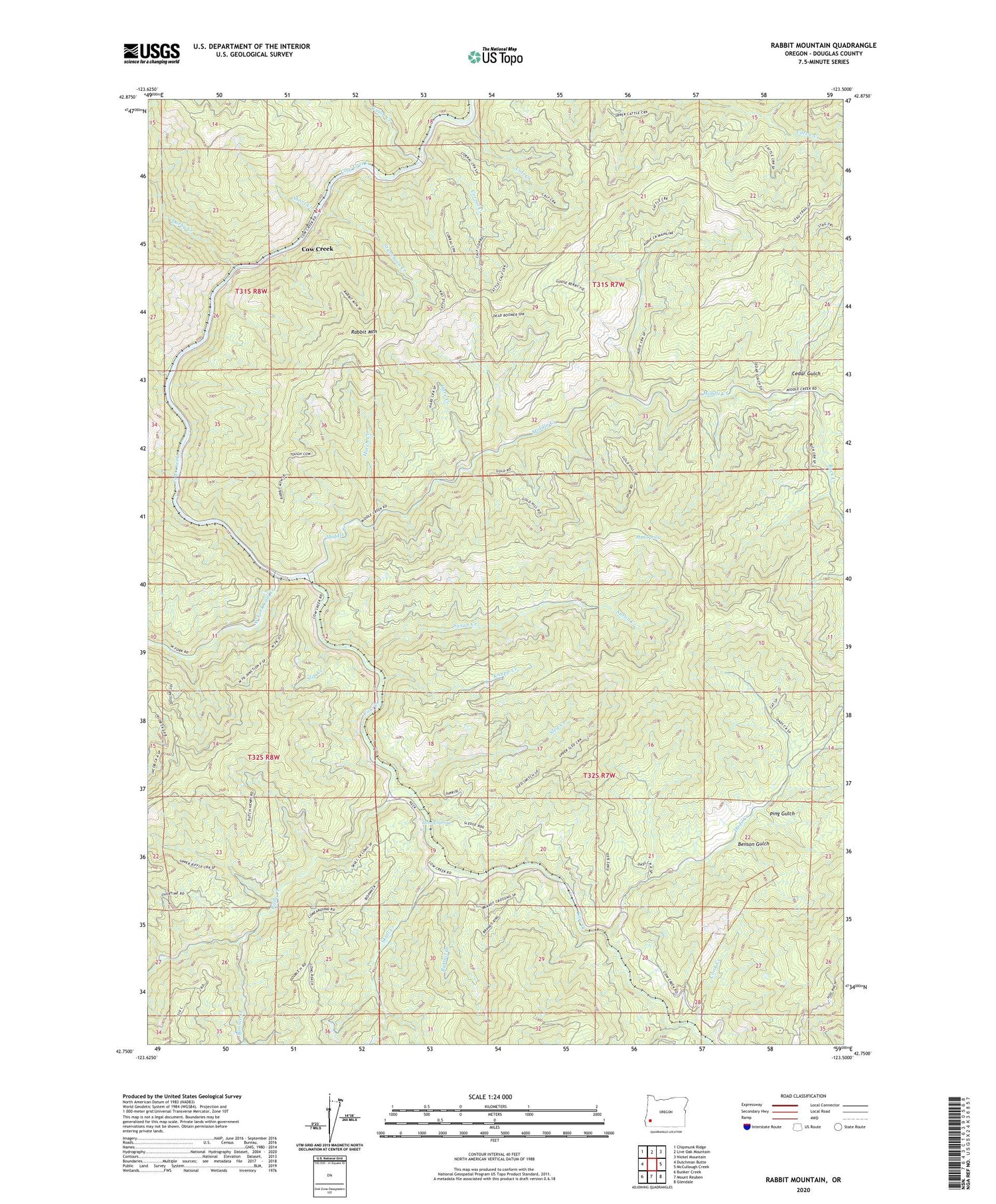 Rabbit Mountain Oregon US Topo Map Image