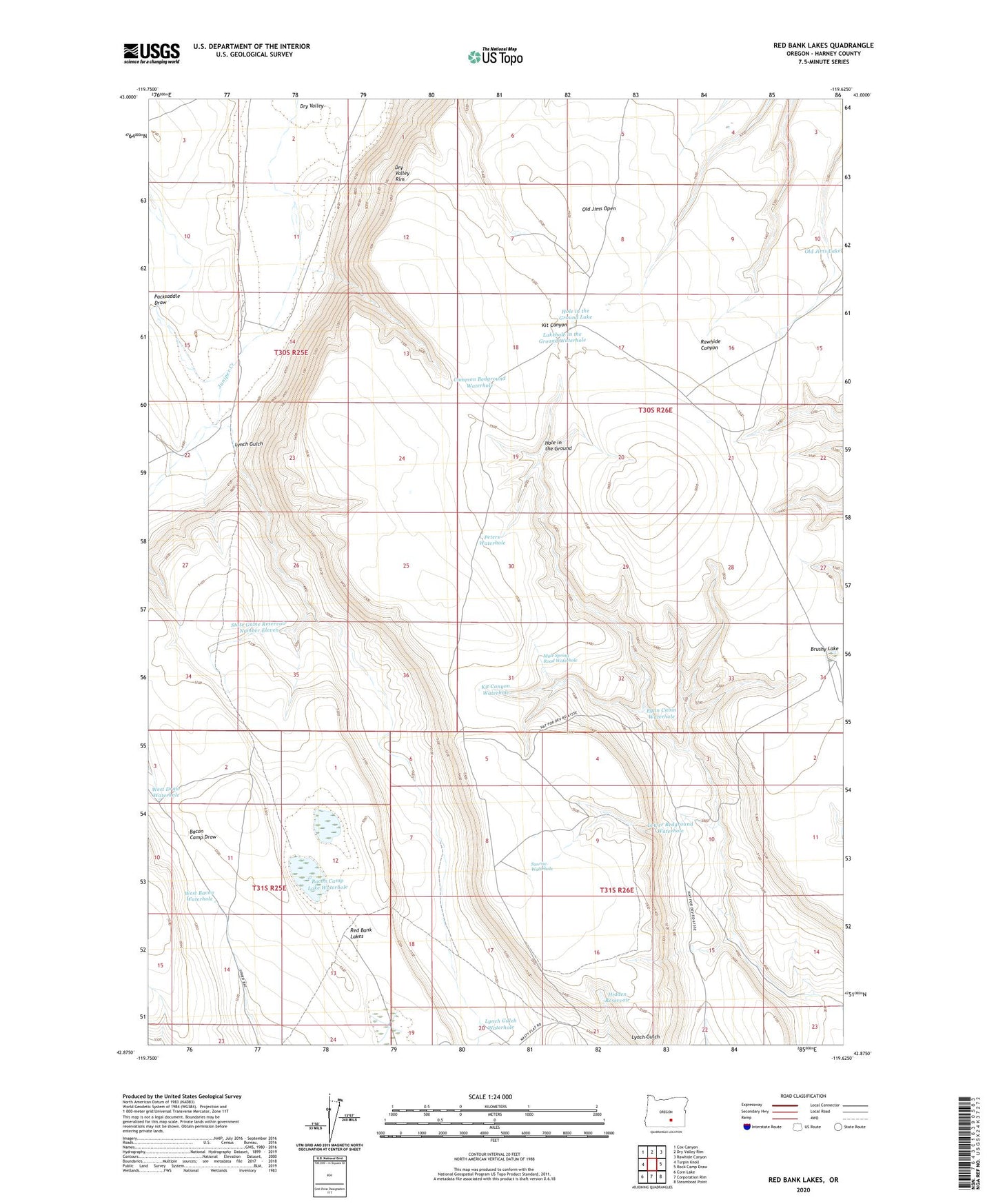 Red Bank Lakes Oregon US Topo Map Image