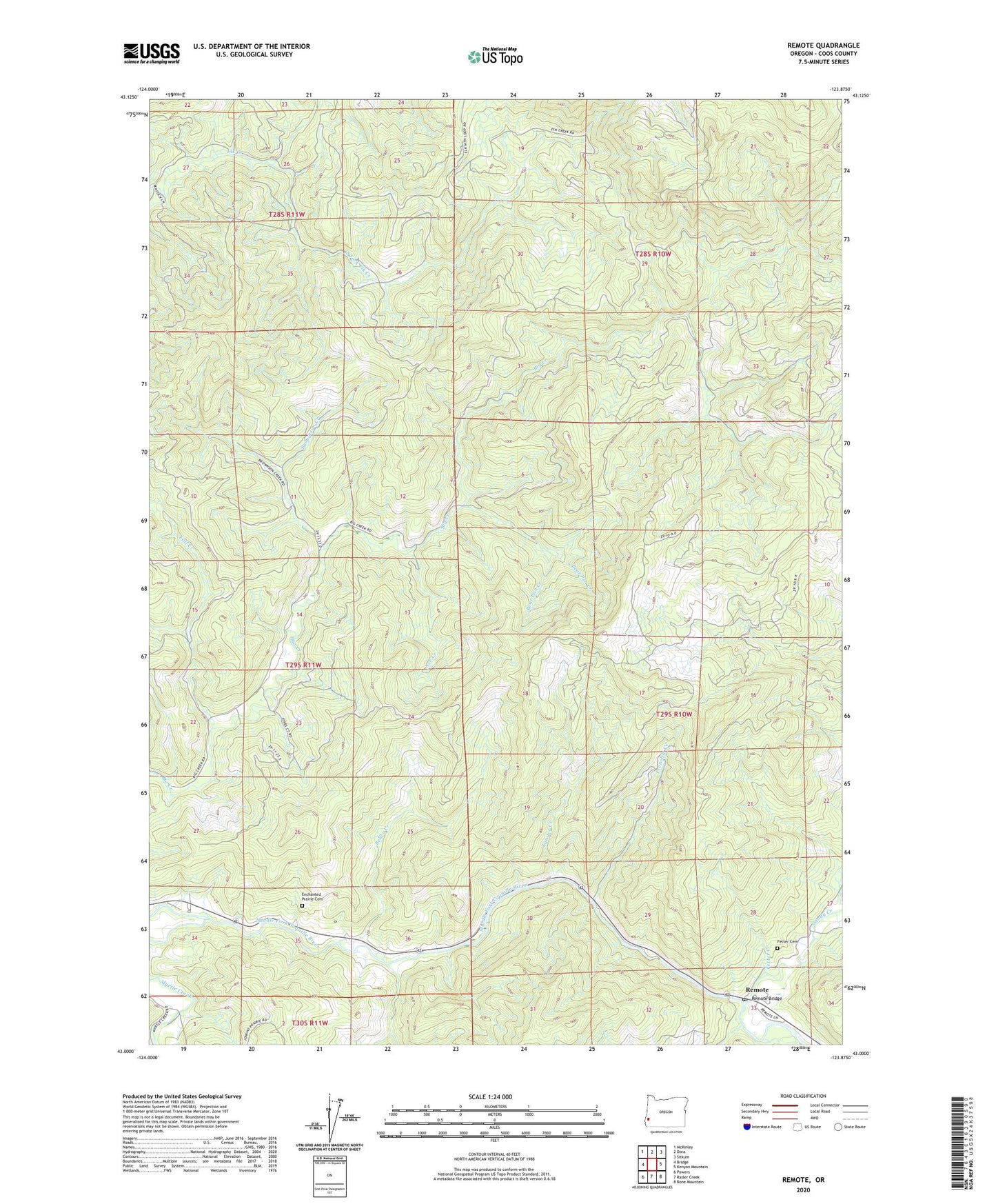 Remote Oregon US Topo Map Image
