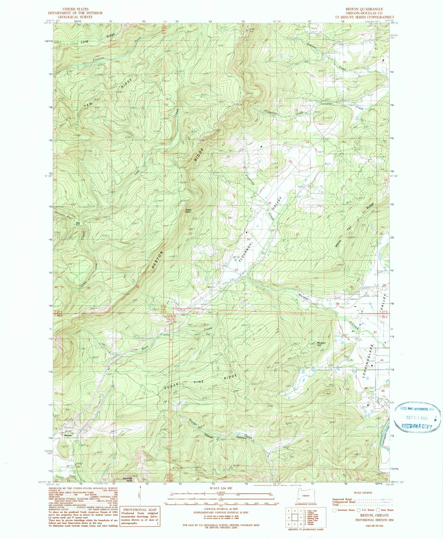 Classic USGS Reston Oregon 7.5'x7.5' Topo Map – MyTopo Map Store