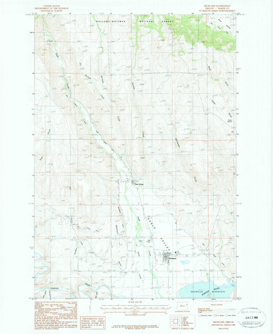 Classic USGS Richland Oregon 7.5'x7.5' Topo Map Image