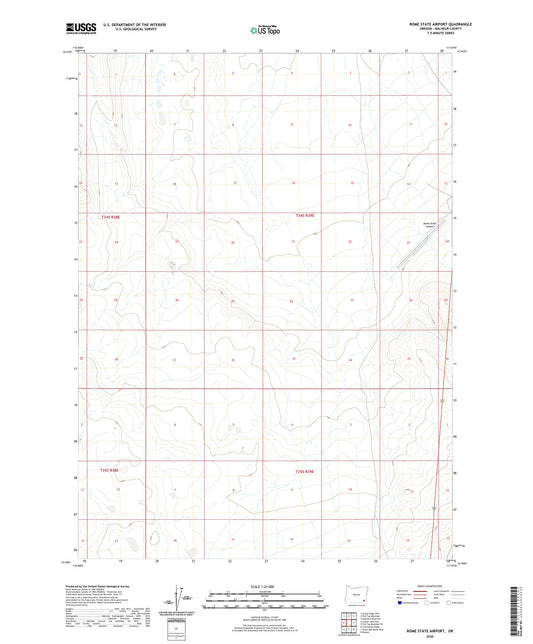 Rome State Airport Oregon US Topo Map Image