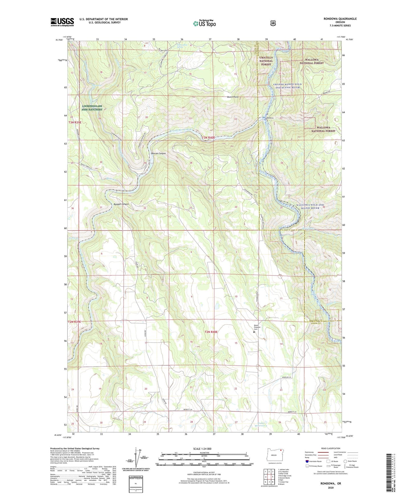 Rondowa Oregon US Topo Map Image
