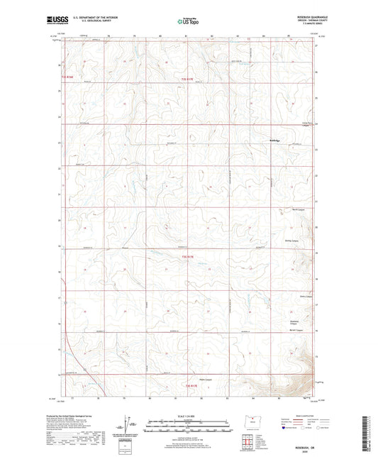 Rosebush Oregon US Topo Map Image