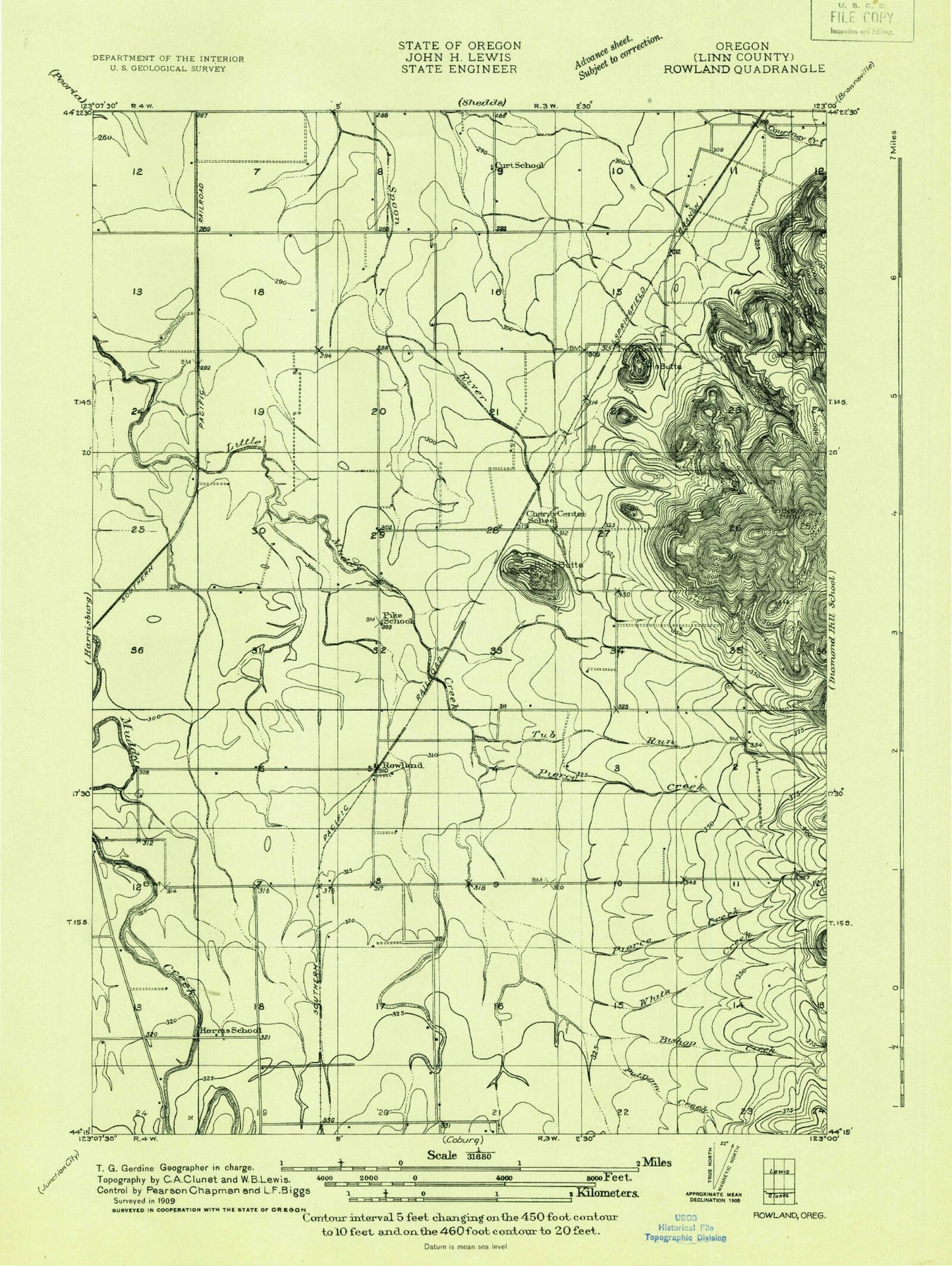 Classic USGS Indian Head Oregon 7.5'x7.5' Topo Map Image
