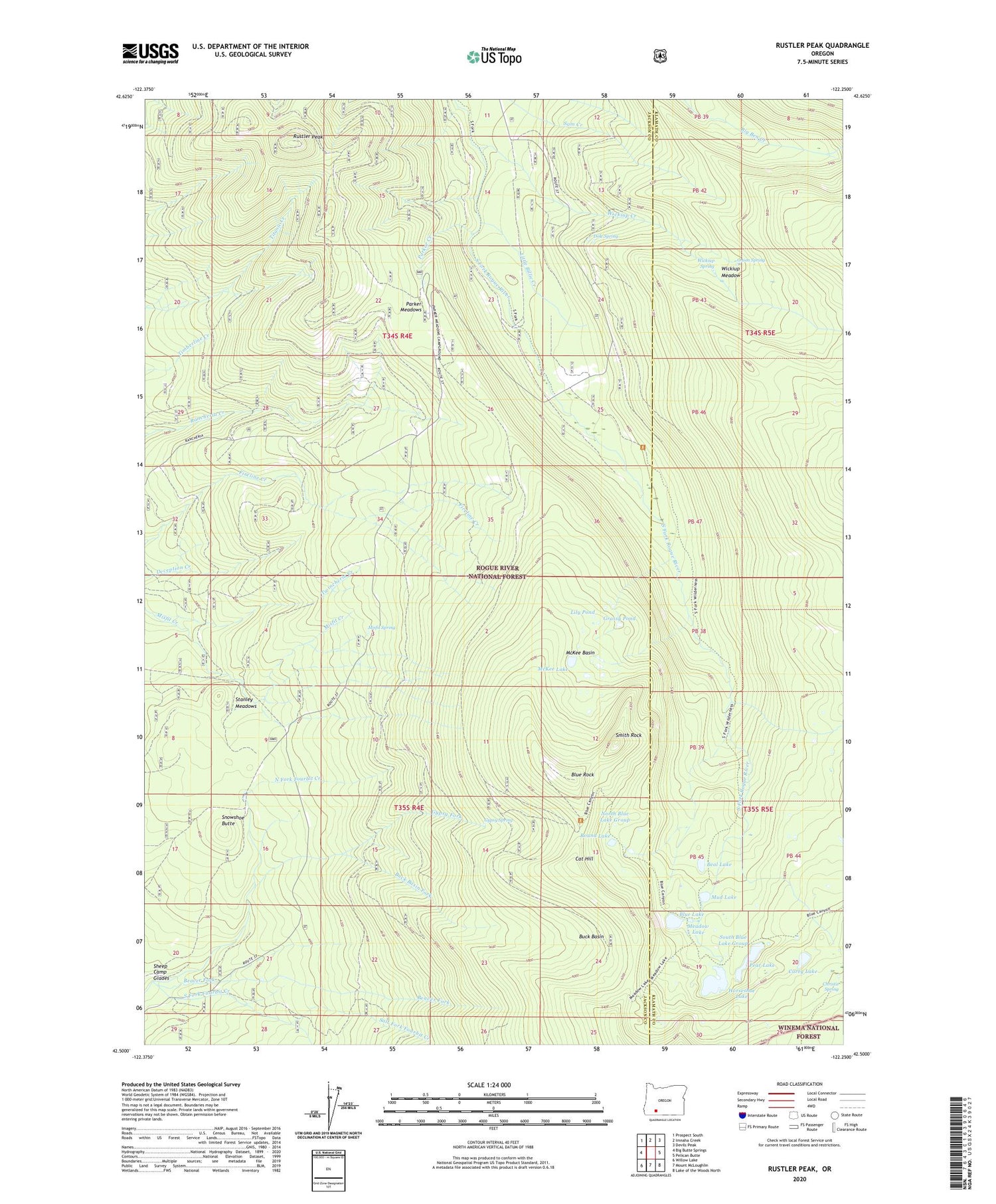 Rustler Peak Oregon US Topo Map Image
