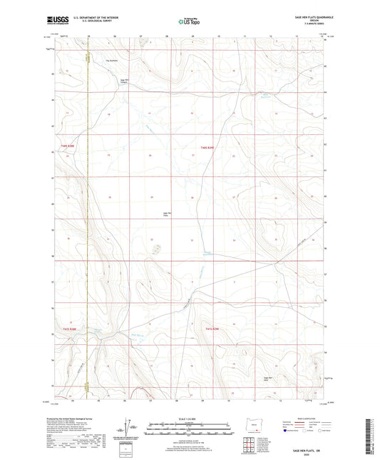 Sage Hen Flats Oregon US Topo Map Image