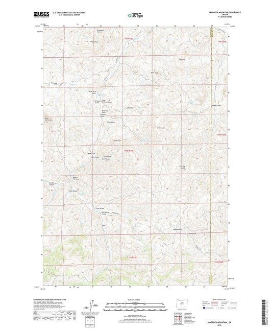 Sandrock Mountain Oregon US Topo Map Image