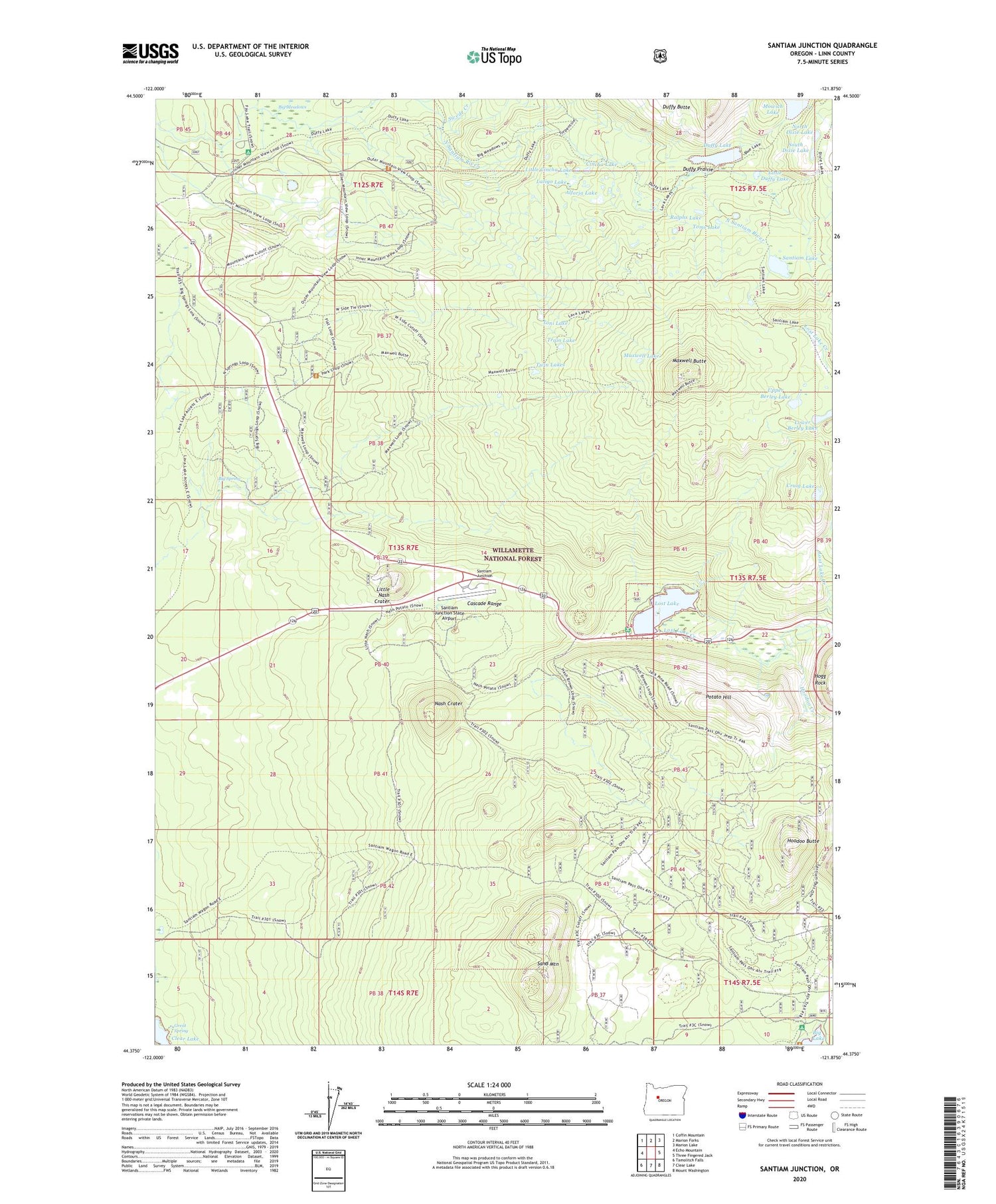 Santiam Junction Oregon US Topo Map Image