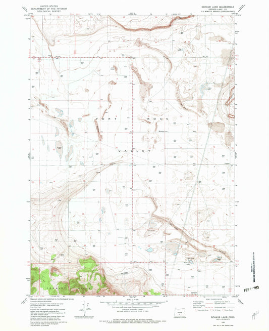 Classic USGS Schaub Lake Oregon 7.5'x7.5' Topo Map Image