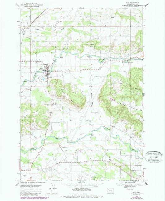 Classic USGS Scio Oregon 7.5'x7.5' Topo Map Image