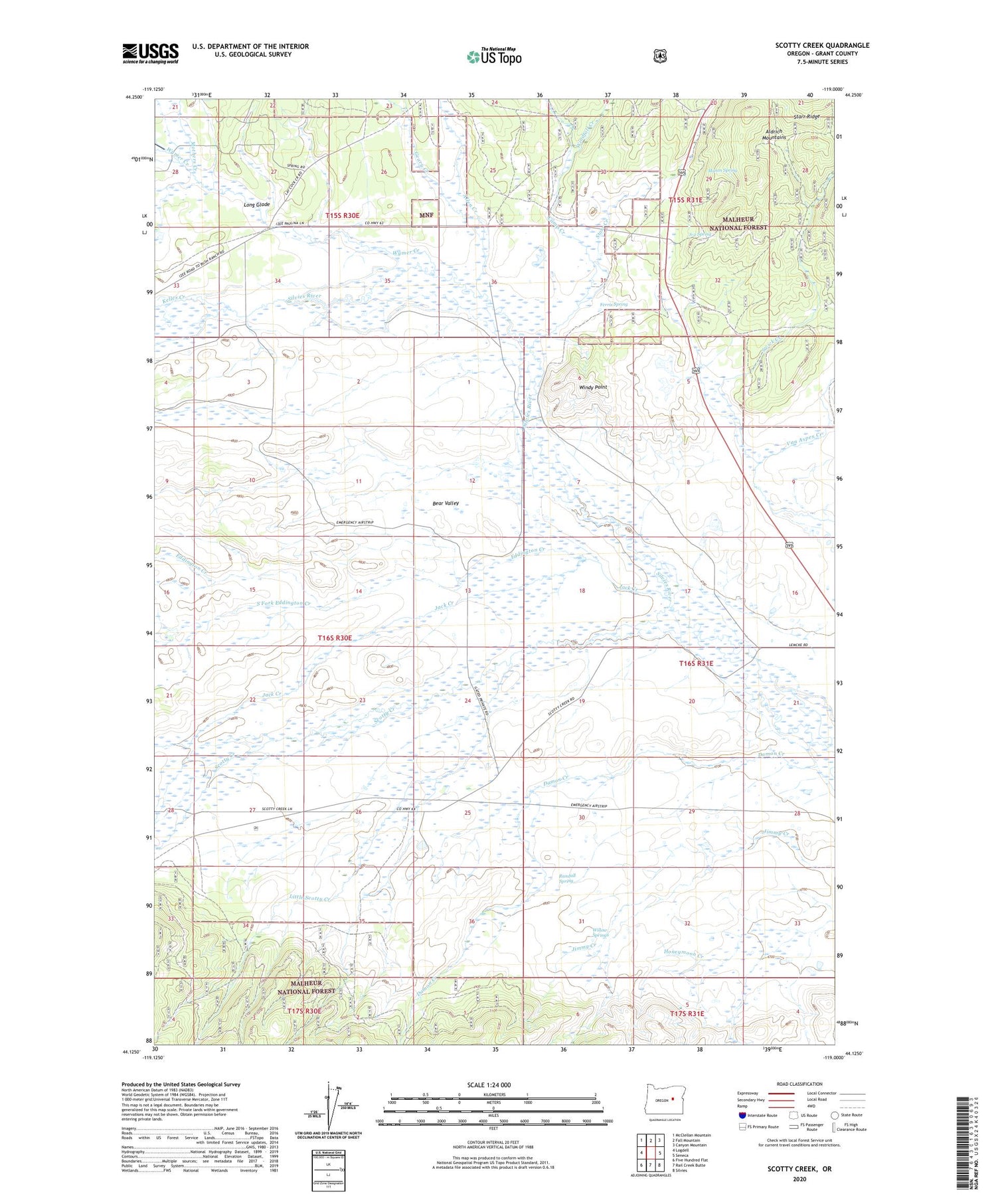 Scotty Creek Oregon US Topo Map Image