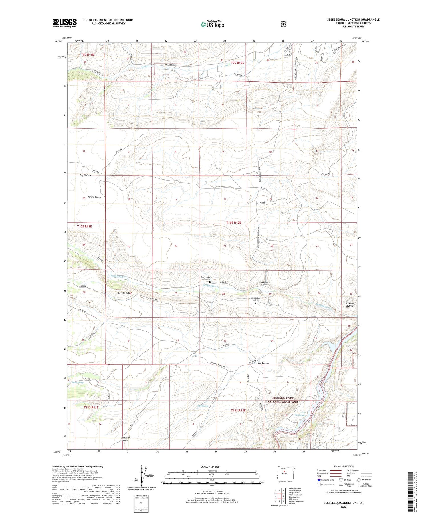 Seekseequa Junction Oregon US Topo Map Image